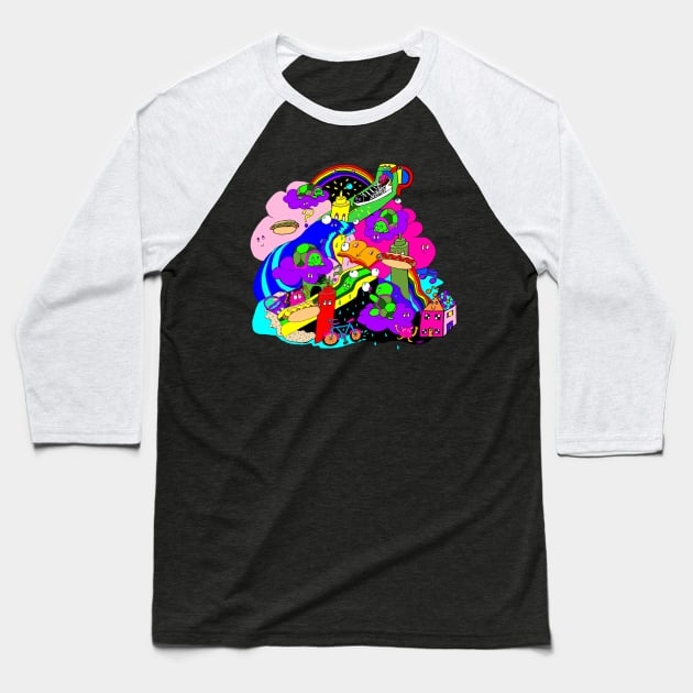 Turtle in the Clouds Baseball T-Shirt by Sandy Mitsuko Art